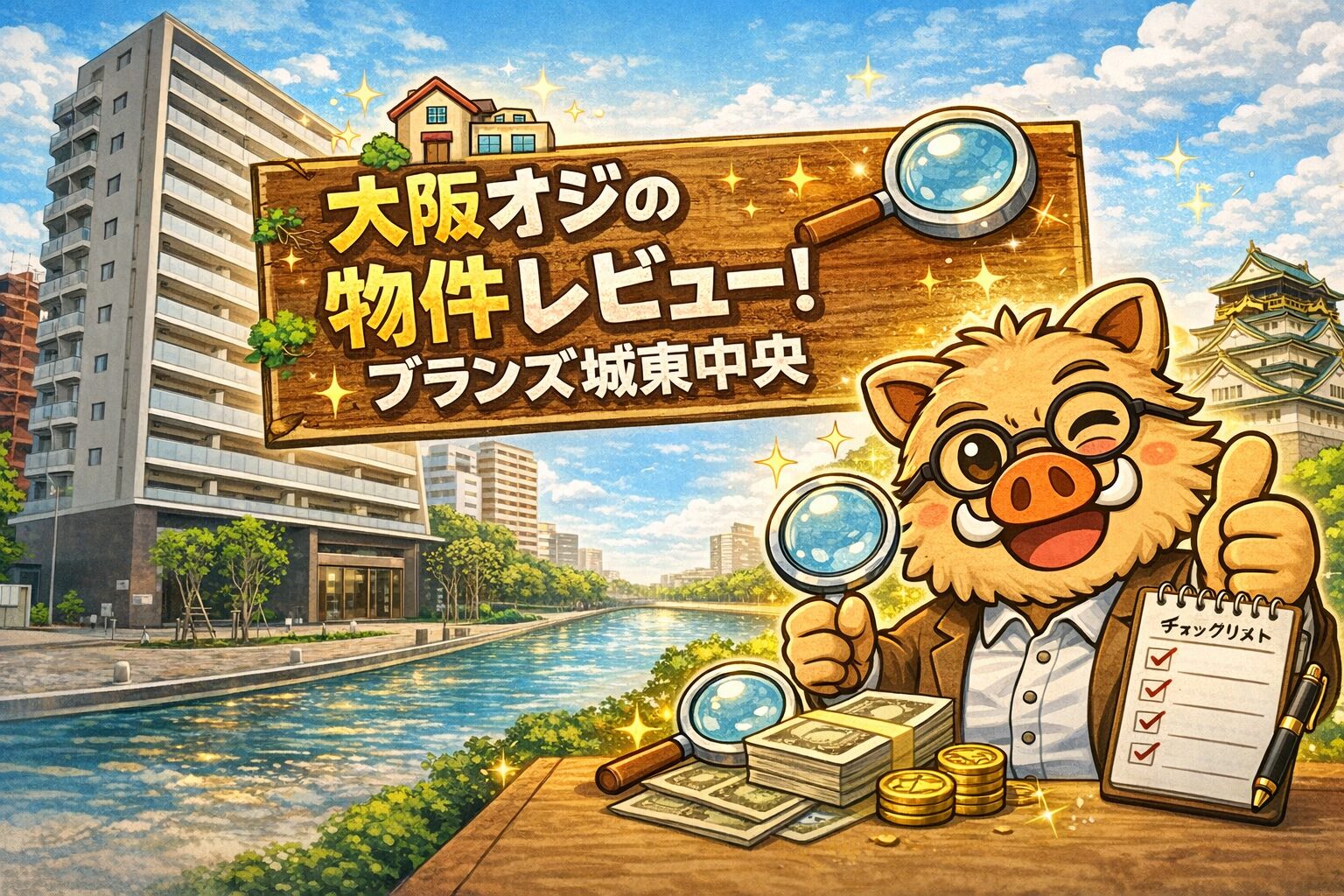 大阪市城東区のブランズ城東中央を大阪オジがレビューしているアイキャッチ画像