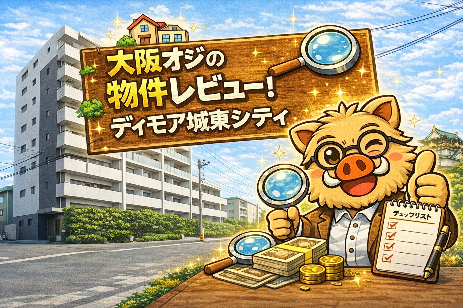 大阪市城東区の中古マンション「ディモア城東シティ」を大阪オジがレビューしているアイキャッチ画像