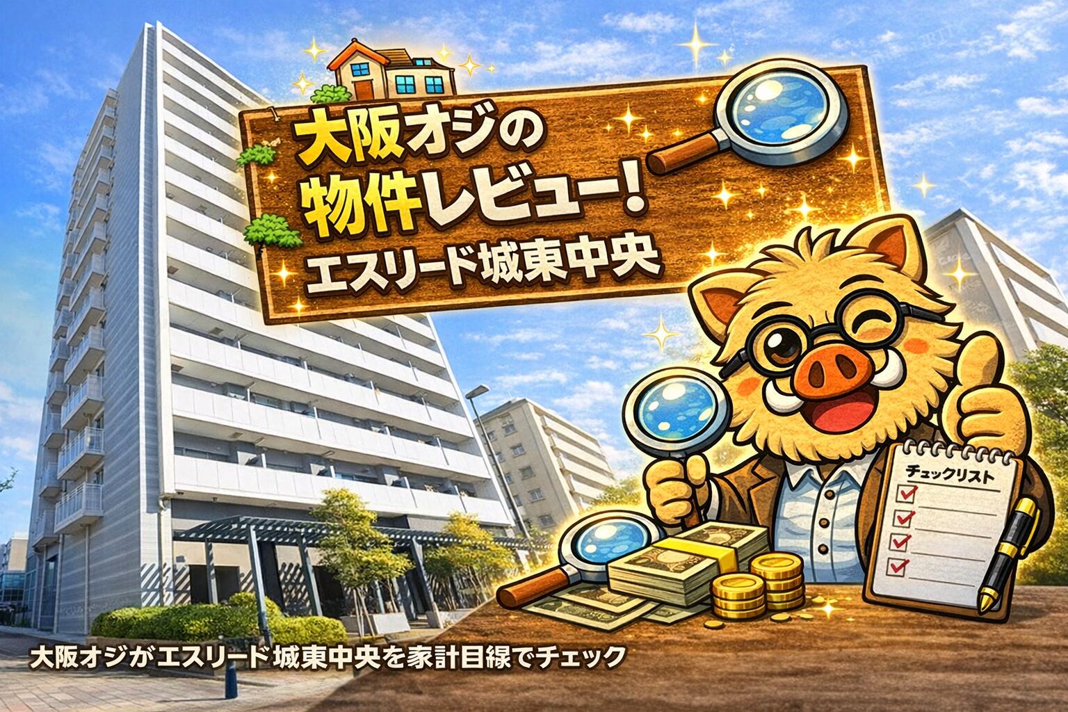 大阪市城東区の中古マンション「エスリード城東中央」を大阪オジがレビューしているアイキャッチ画像