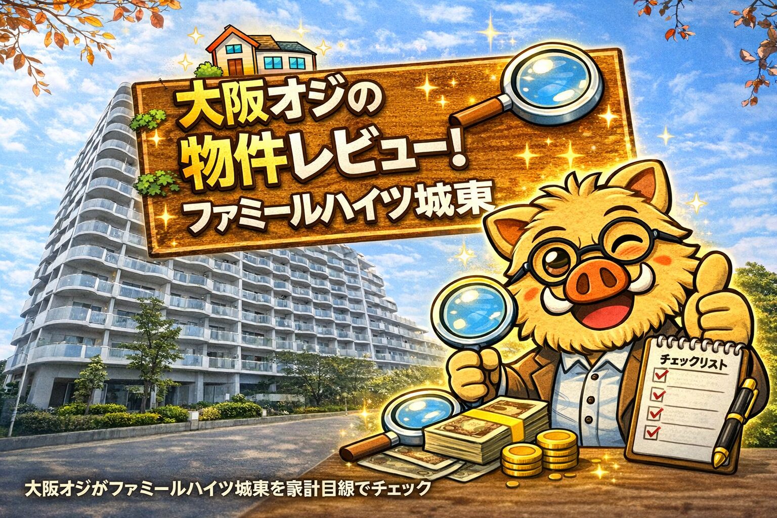 大阪市城東区の中古マンション「ファミールハイツ城東」を大阪オジがレビューしているアイキャッチ画像