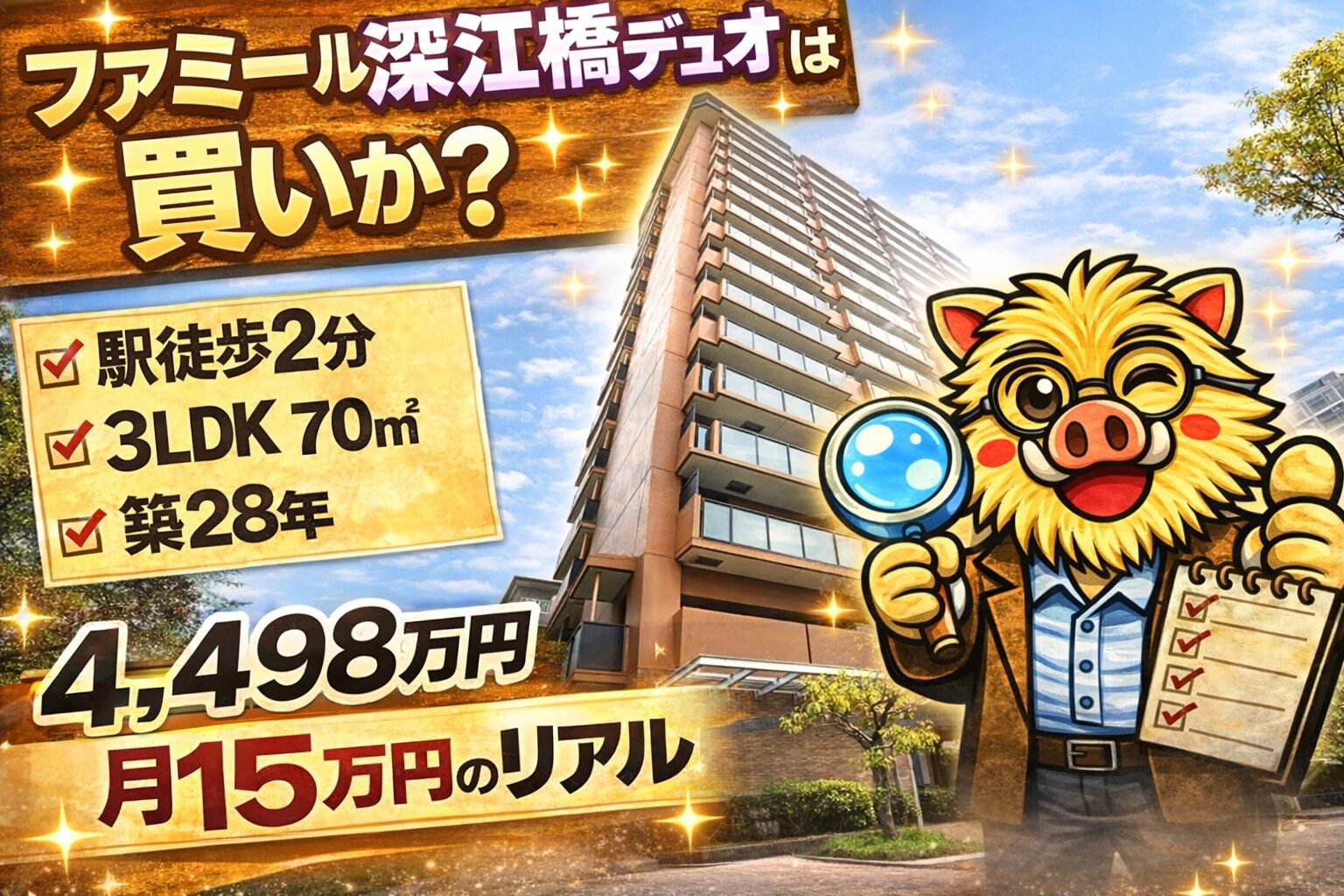 ファミール深江橋デュオは買いか？深江橋駅徒歩2分・3LDK70㎡・4498万円のマンションを大阪オジが解説