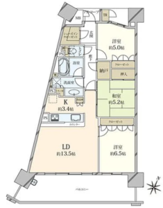 タイムズ・ピース・スクエア スイートガーデンシティの間取り