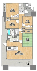城東中央アインスの間取り