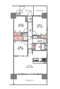 コスモ城東野江ロイヤルフォルム間取り
