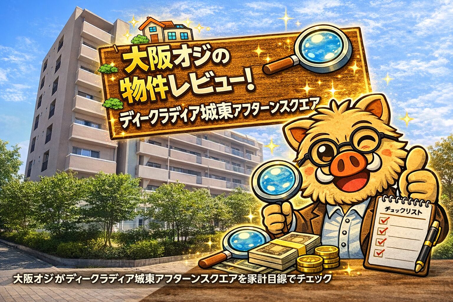 大阪市城東区の中古マンション「ディークラディア城東アフタヌーンスクエア」を大阪オジがレビューしているアイキャッチ画像