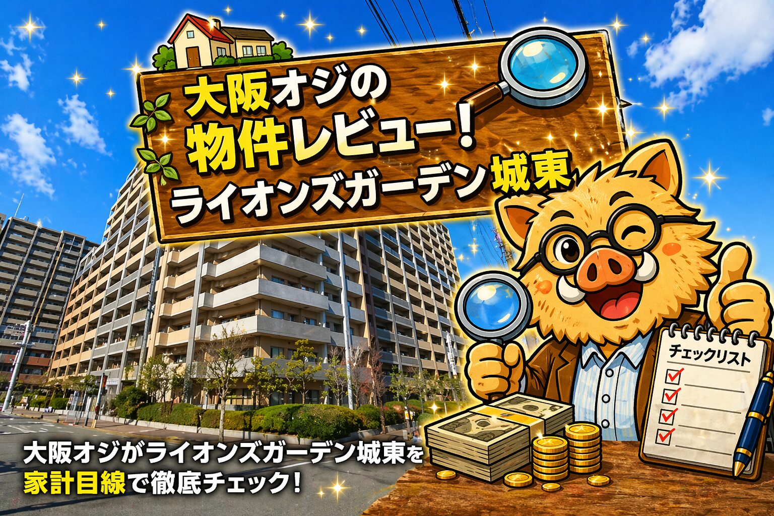 大阪市城東区の中古マンション「ライオンズガーデン城東」を大阪オジがレビューしているアイキャッチ画像